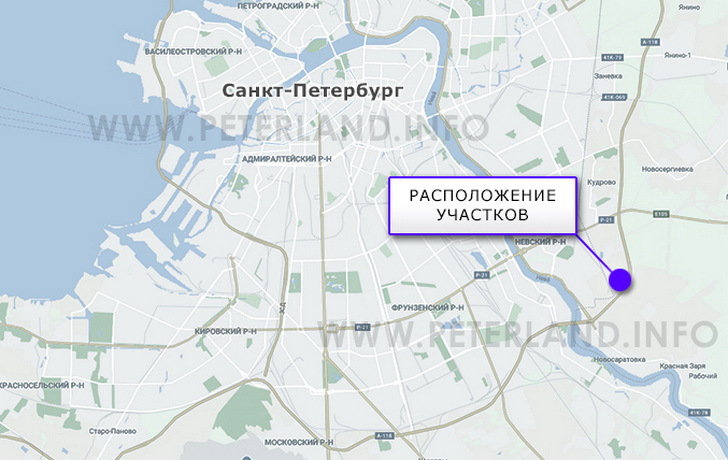 земельные участки в Новосаратовке у КАД на карте