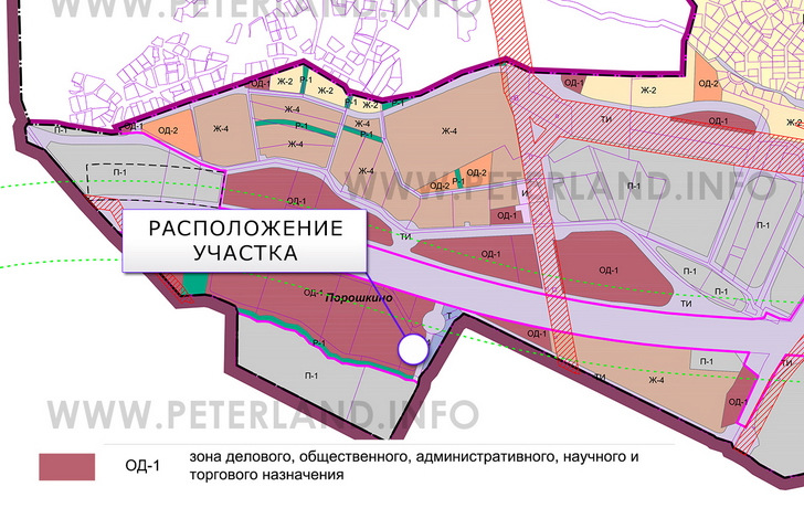 участок на карте градостроительного зонирования Парголово